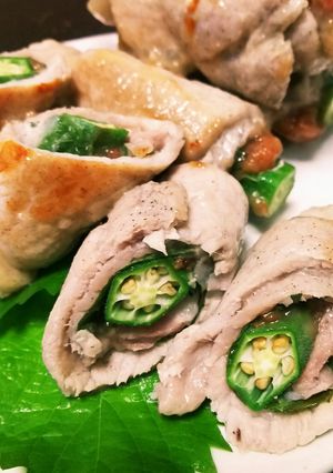 オクラの梅シソ豚肉巻き-レシピのメイン写真