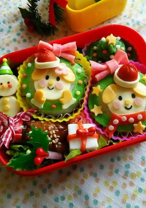 クリスマス　リースおにぎり弁当♪-レシピのメイン写真