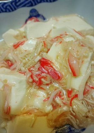ヘルシー!豆腐とえのきのカニかま餡かけ-レシピのメイン写真