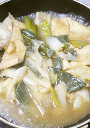 時短・簡単深谷ネギと油揚げの煮物:覚書-レシピのメイン写真