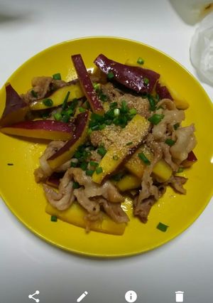 さつまいもと豚肉の甘辛炒め煮-レシピのメイン写真