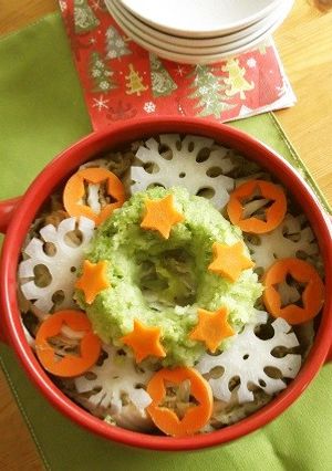 クリスマスリース風✿ミルフィーユ鍋-レシピのメイン写真