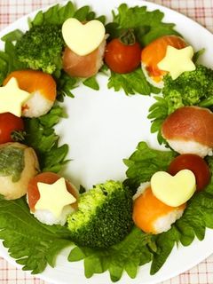 クリスマスに!手まり寿司リース-レシピのメイン写真