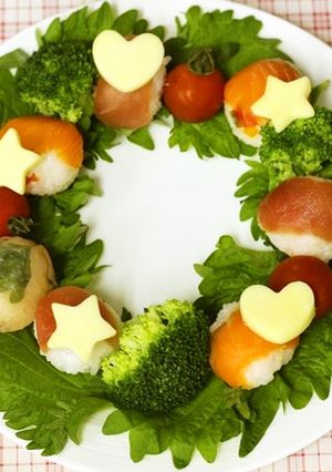 クリスマスに！手まり寿司リース-レシピのメイン写真