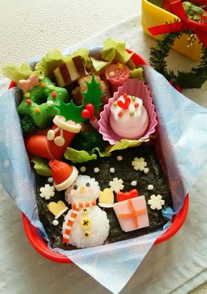 クリスマス　雪だるま海苔弁-レシピのメイン写真