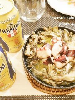 スキレットdeタコと舞茸のアヒージョ*-レシピのメイン写真