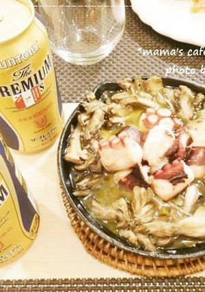 スキレットdeタコと舞茸のアヒージョ*-レシピのメイン写真