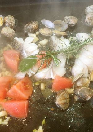 ホットプレートでアクアパッツァ-レシピのメイン写真