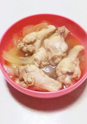 玉ねぎ手羽元の煮物-レシピのメイン写真
