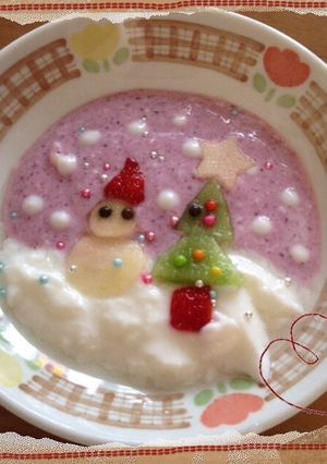ヨーグルトアート♪ホワイトクリスマス-レシピのメイン写真