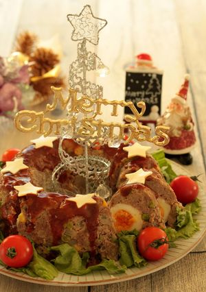 *クリスマスリース風 ★ ミートローフ♪-レシピのメイン写真