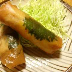 รูปของ ごま昆布が決め手！ささみチーズ春巻き