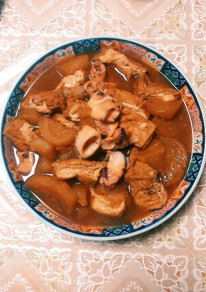 寒い冬にお袋の味　大根厚揚げイカの煮物-レシピのメイン写真