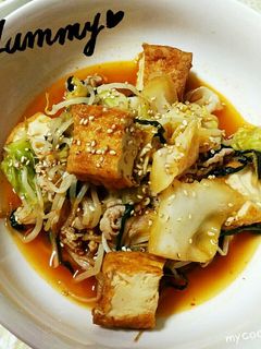 豚肉と厚揚げのピリ辛野菜炒め-レシピのメイン写真