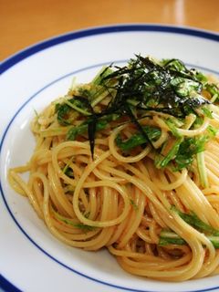 水菜とたらこのスパゲティー-レシピのメイン写真