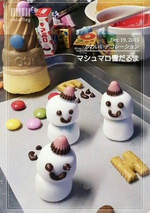簡単で可愛い！マシュマロ雪だるま2015-レシピのメイン写真