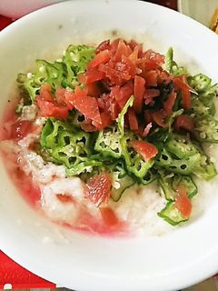 梅干しパワーで☆オクラ梅とろろいも-レシピのメイン写真