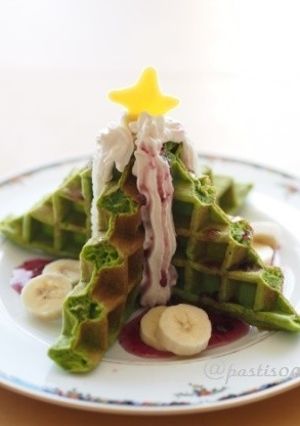 簡単♪クリスマスツリーワッフル（HM）-レシピのメイン写真