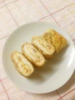 混ぜて焼くだけ!なめたけ入り玉子焼き-レシピのメイン写真