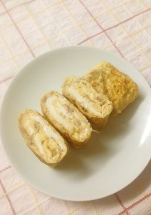 混ぜて焼くだけ！なめたけ入り玉子焼き-レシピのメイン写真