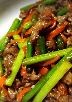 ニンニクの芽と牛肉のプルコギ風-レシピのメイン写真
