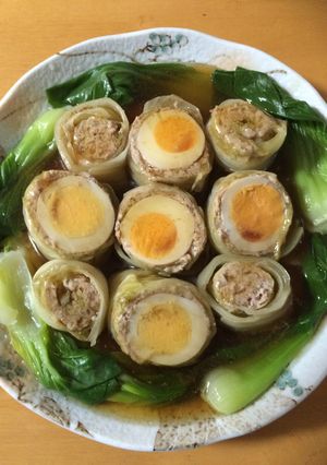 味付け卵入りあんかけ和風ロール白菜-レシピのメイン写真