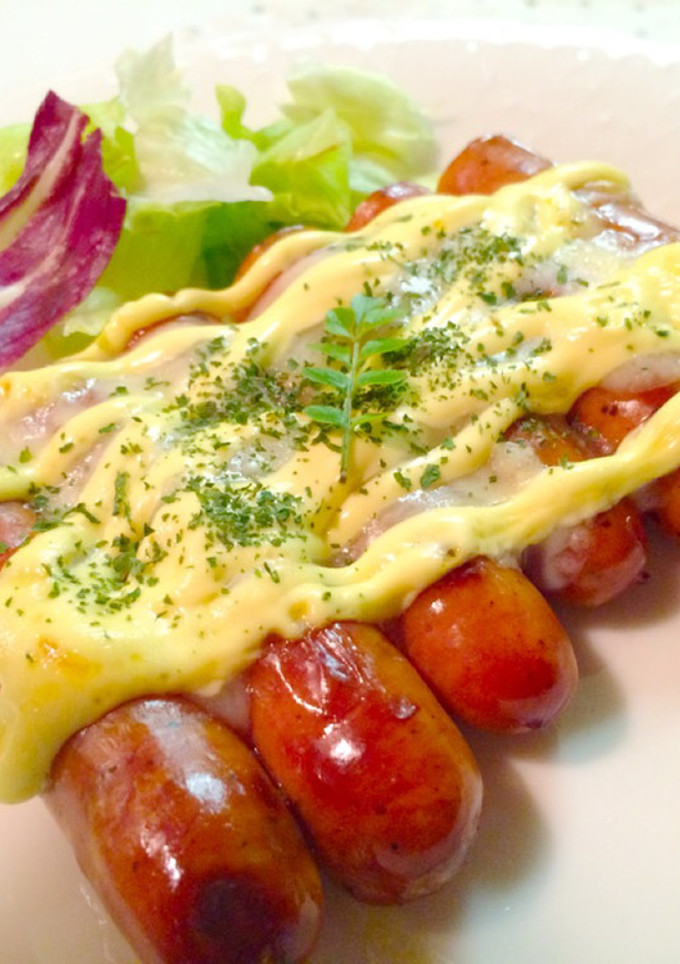 粗挽きソーセージの燻製チーマヨ焼き-レシピのメイン写真