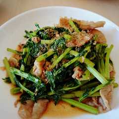 隠し味＝からし！青菜と豚肉の和風炒め-レシピのメイン写真