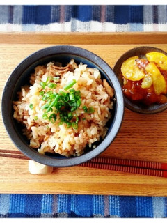 豚肉で炊き込みご飯(*´ω`)-レシピのメイン写真