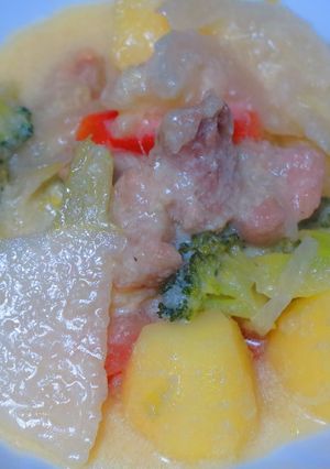 カブとチキンの豆乳クリーム煮込み-レシピのメイン写真