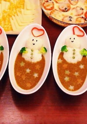 クリスマスに！雪だるま兄弟カレー♪-レシピのメイン写真
