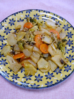 レンジで簡単!たっぷり野菜のソース蒸し-レシピのメイン写真