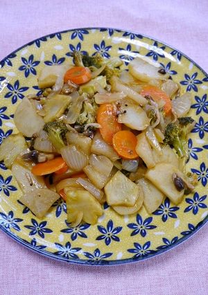 レンジで簡単！たっぷり野菜のソース蒸し-レシピのメイン写真