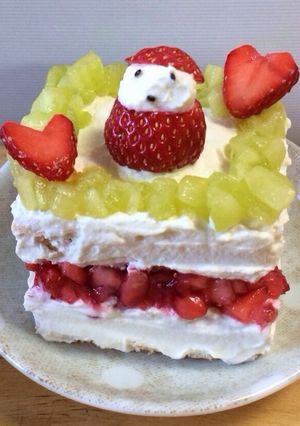 フルーツで♪簡単☆クリスマスケーキ-レシピのメイン写真