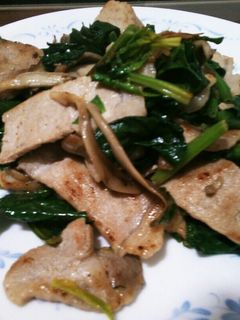 ほうれん草と舞茸、肉炒め-レシピのメイン写真
