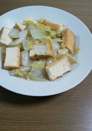 簡単!白菜と厚揚げの蒸し煮・中華風-レシピのメイン写真