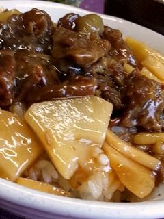牛すじ肉と筍のあんかけ丼-レシピのメイン写真