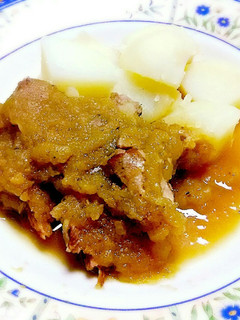 お肉が甘い!豚固まり肉のリンゴ煮込み-レシピのメイン写真