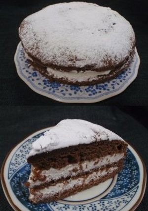 バニラクリームのココアスポンジケーキ-レシピのメイン写真
