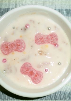 ヨーグルトアート　リボン-レシピのメイン写真