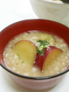 ほっこり♡さつま芋と揚げ玉の味噌汁-レシピのメイン写真