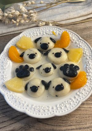 セリアのパウダー1色で！犬白玉-レシピのメイン写真