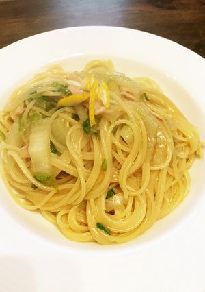 柚子香る♬白菜とベーコンのあんかけパスタ-レシピのメイン写真