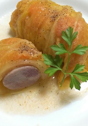 ノンメタポークソーセージのハクサイ巻き煮-レシピのメイン写真