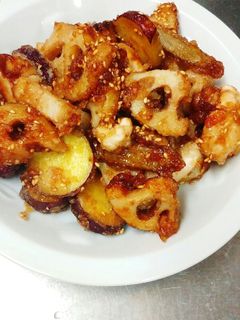 【節約】鶏むね肉と根菜の甘酢炒め-レシピのメイン写真