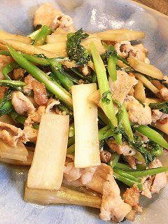 ウドと豚肉で味噌いため-レシピのメイン写真