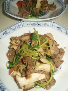 豆苗と牛肉の炒めもの-レシピのメイン写真