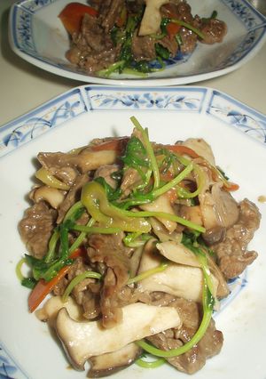 豆苗と牛肉の炒めもの-レシピのメイン写真