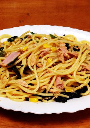 ツナとほうれん草の和風パスタ-レシピのメイン写真