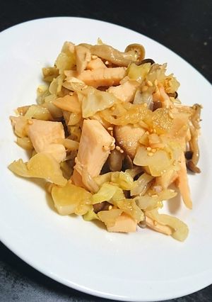 鶏ハム・塩鶏アレンジ!茸キャベツの和え物-レシピのメイン写真